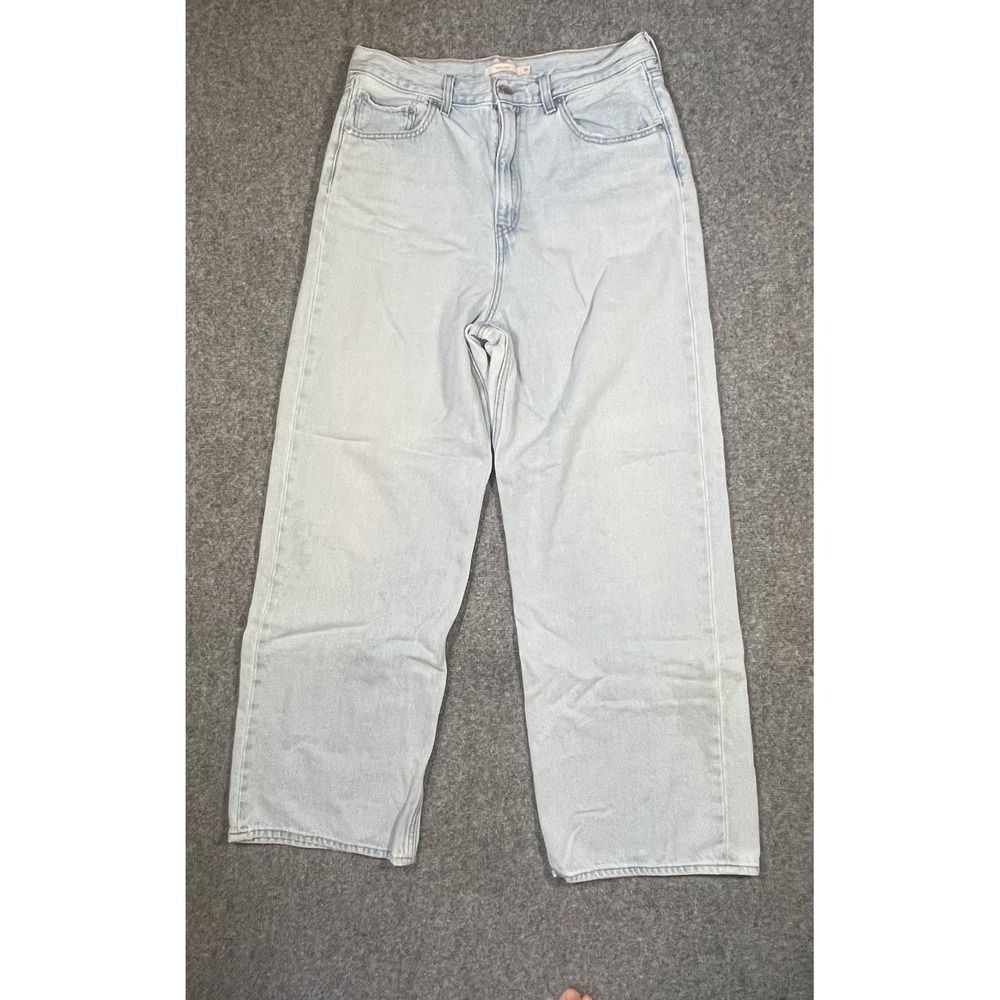 Levi's Premium High Loose Denim Jeans Womens Size 31 Washed Blue Wide Leg Baggy - Picture 1 of 14